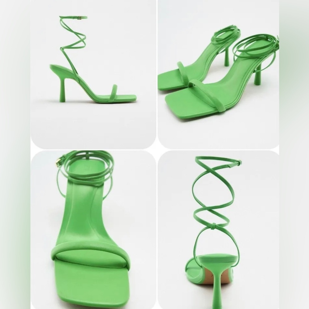NWT Zara green sandals size 7.5